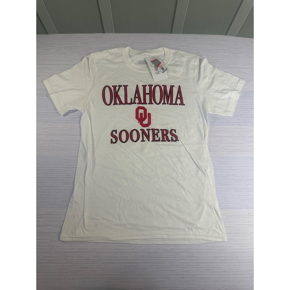 CSA Oklahoma Sooners T-Shirt Womens Medium White OU NCAA College Graphic Tee NWT